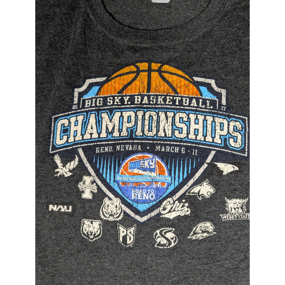 Champion Big Sky Basketball Championships Mens XL T Shirt Gray 2017 Reno NV - Picture 5 of 9